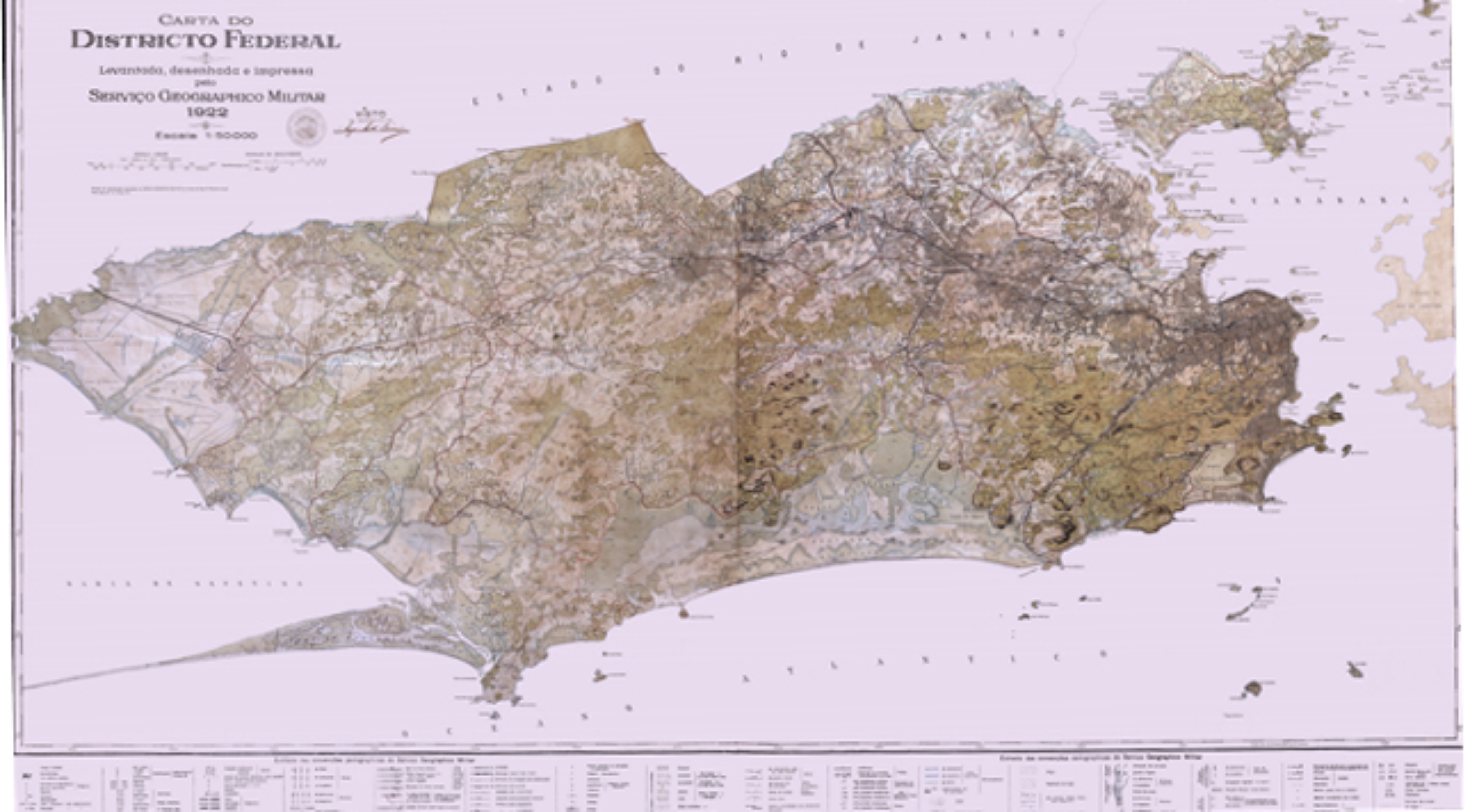Foto do Carta Topográfica do Districto Federal, hoje Município do Rio de Janeiro.