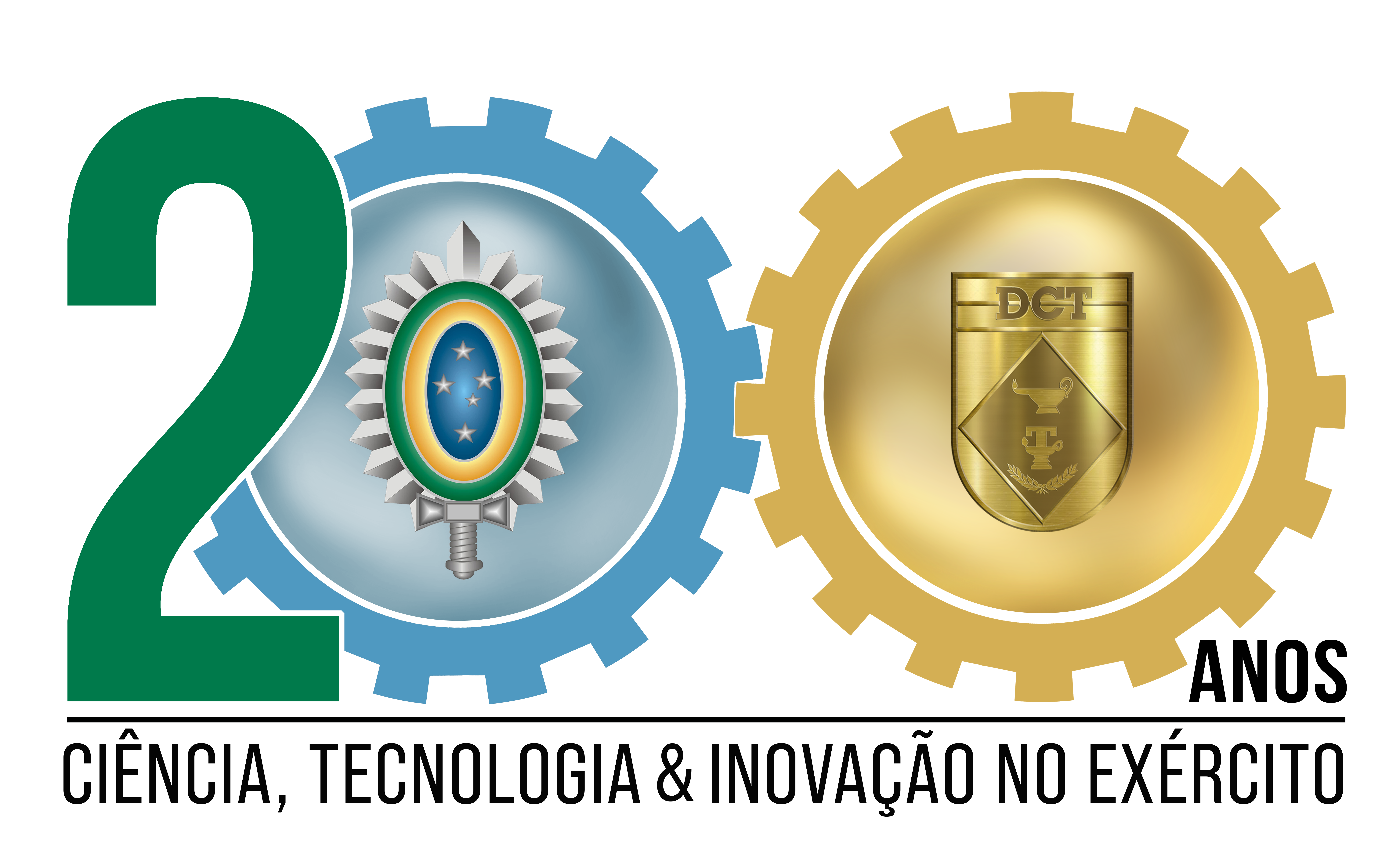 Logotipo da exposição 200 Anos de Ciência e Tecnologia no Brasil